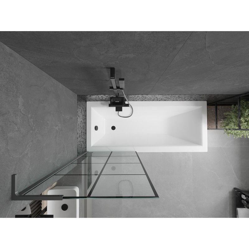 Mexen Next L vonios sienelė 1-durų 70 x 150 cm, juodas tinklelis, gun metal - 895-070-000-03-77-95