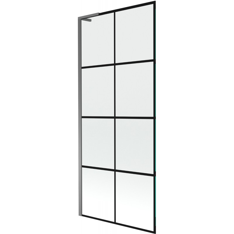 Mexen Next L vonios ekranas, vienos dalies 80 x 150 cm, juodas tinklelis, Gun metal - 895-080-000-03-77-95