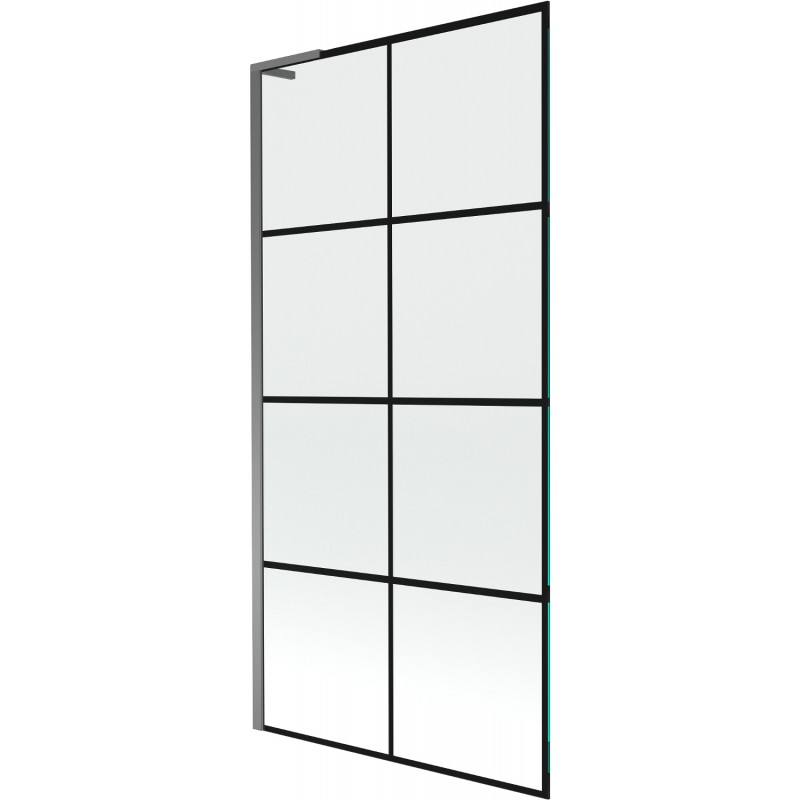 Mexen Next L vonios pertvara 1-durų 90 x 150 cm, juodas tinklelis, šautuvo metalas - 895-090-000-03-77-95