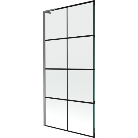 Mexen Next L vonios pertvara 1-durų 90 x 150 cm, juodas tinklelis, šautuvo metalas - 895-090-000-03-77-95