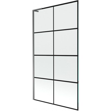 Mexen Next L vonios pertvara su 1 sparnu 100 x 150 cm, juodas tinklelis, gun metal - 895-100-000-03-77-95