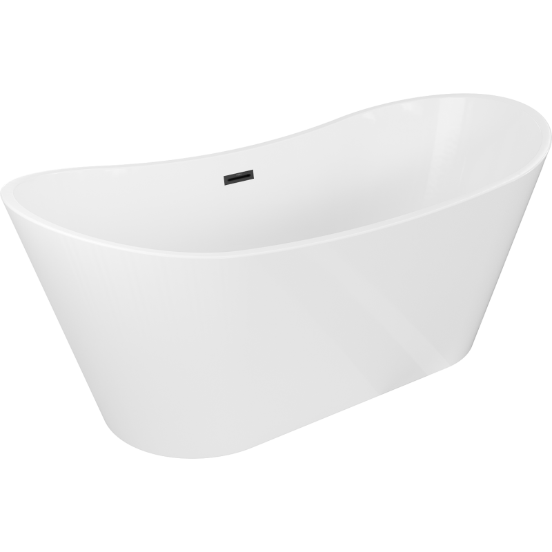 Mexen Montana laisvai stovinti vonia 180 x 80 cm, balta, juodas persipylimas - 52011808000-70