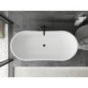 Mexen Montana laisvai pastatoma vonia 180 x 80 cm, balta, juodas perpildymo anga - 52011808000-70
