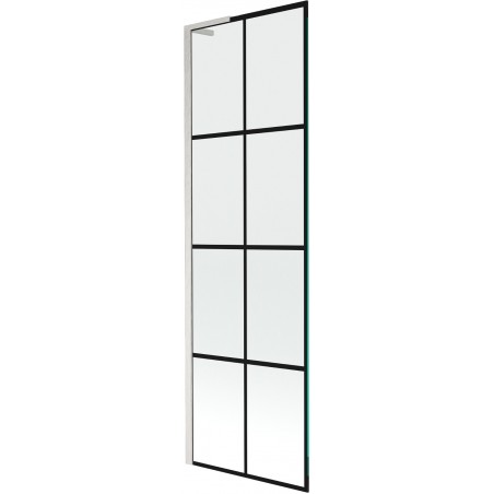 Mexen Next L vonios ekranas, 1-durų, 60 x 150 cm, juodas raštas, šlifuotas nikelis - 895-060-000-03-77-97