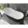 Mexen Montana vonia laisvai pastatoma 180 x 80 cm, balta/juoda, šukos paauksuota - 52011808075-55