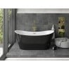 Mexen Montana vonia laisvai pastatoma 180 x 80 cm, balta/juoda, šukos paauksuota - 52011808075-55