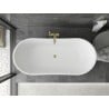 Mexen Montana vonia laisvai pastatoma 180 x 80 cm, balta/juoda, šukos paauksuota - 52011808075-55