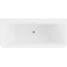 Mexen Volta vonios kambarys prie sienos 150 x 75 cm, balta/juoda, šlifuoto vario perpildymas - 51131507575-65