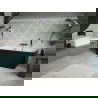 Mexen Volta vonios kambarys prie sienos 150 x 75 cm, balta/juoda, šlifuoto vario perpildymas - 51131507575-65