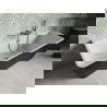 Mexen Volta laisvai pastatoma sieninė vonia 150 x 75 cm, balta/juoda, perpylimas gun gray šlifuotas - 51131507575-66