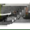 Mexen Montana laisvai stovinti vonia 180 x 80 cm, balta/juoda, šlifuota varinė - 52011808075-65