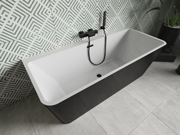 Mexen Volta laisvas prie sienos 150 x 75 cm, balta/juoda, juodas perteklius - 51131507575-70