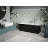 Mexen Volta laisvas prie sienos vonia 150 x 75 cm, balta/juoda, gun metal perteklius - 51131507575-95