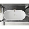 Mexen Montana laisvai pastatoma vonia 180 x 90 cm, balta, šlifuoto nikelio perpildymo angos - 52011809000-97