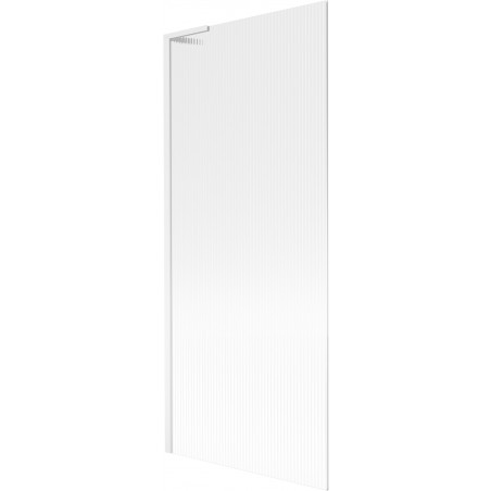 Mexen Next L vienos dalies vonios užuolaida 80 x 150 cm, dryžuota, balta - 895-080-000-03-09-20