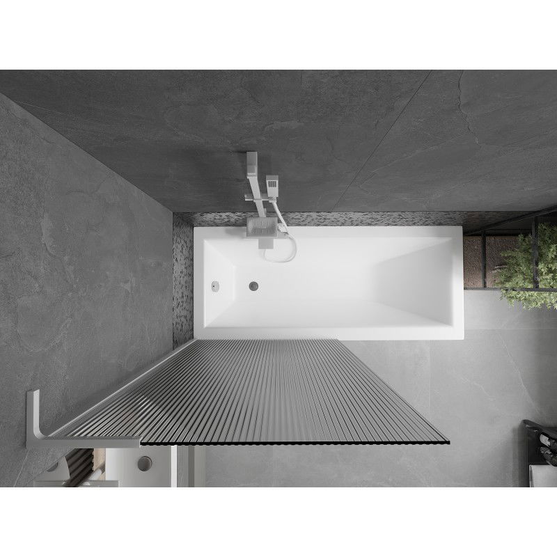 Mexen Next L vonios kambario pertvara 1-durų 90 x 150 cm, brūkšneliai, balta - 895-090-000-03-09-20