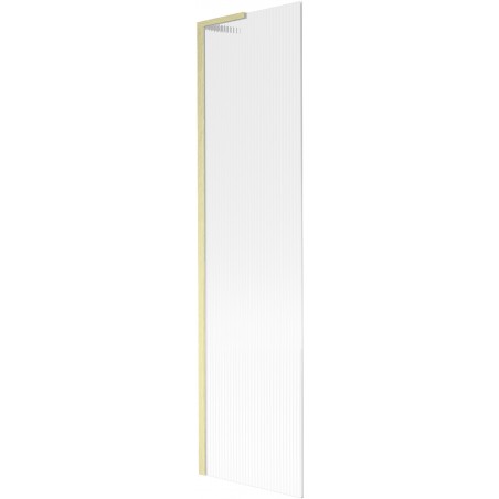 Mexen Next L vonios ekranas, 1 durų, 50 x 150 cm, dryžuotas, auksinės spalvos su šepetėliu - 895-050-000-03-09-55