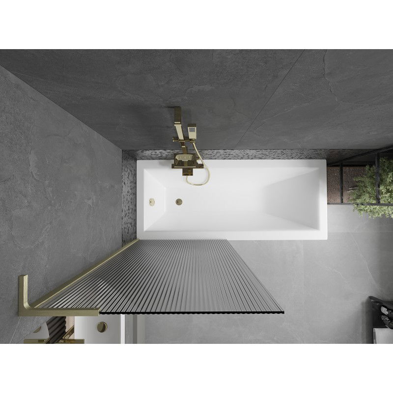 Mexen Next L vonios pertvara 1-durų 80 x 150 cm, dryžuota, auksinė šlifuota - 895-080-000-03-09-55