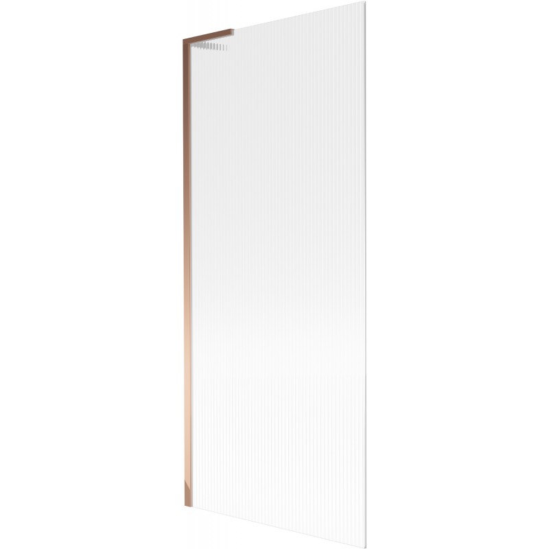 Mexen Next L vonios užuolaida 1-durų 80 x 150 cm, dryžuota, rožinis auksas - 895-080-000-03-09-60