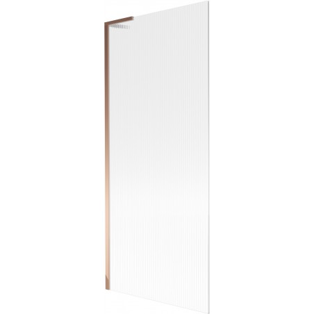 Mexen Next L vonios užuolaida 1-durų 80 x 150 cm, dryžuota, rožinis auksas - 895-080-000-03-09-60