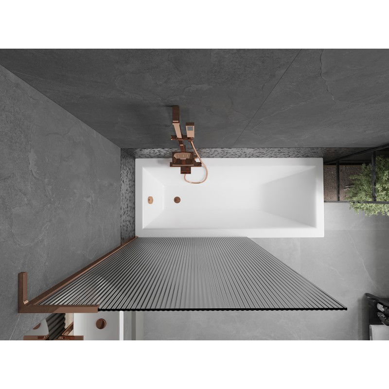 Mexen Next L vonios sienelė, 1-duris 100 x 150 cm, dryžuota, rausvas auksas - 895-100-000-03-09-60