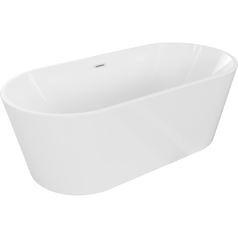 Mexen Luna laisvai pastatoma vonia 160 x 75 cm, balta, baltas persipylimas - 52031607500-20