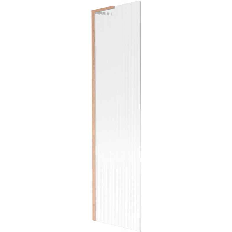 Mexen Next L vonios uždanga 1-duris 50 x 150 cm, juostelės, šlifuotas varis - 895-050-000-03-09-65