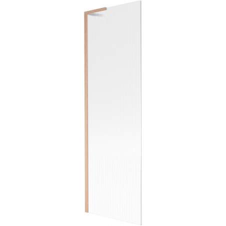Mexen Next L vonios ekranas, 1 sparno 60 x 150 cm, dryžiai, šlifuotas varis - 895-060-000-03-09-65