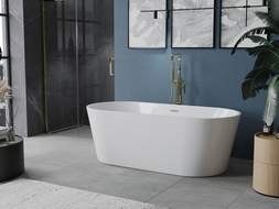 Mexen Luna laisva vonia 150 x 75 cm, balta, šukuotinis auksas - 52031507500-55