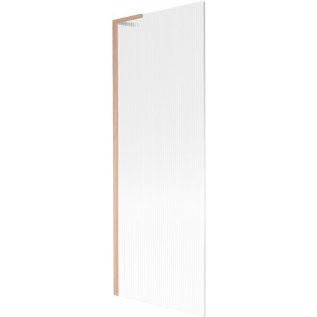 Mexen Next L vonios užuolaida 1-durė 70 x 150 cm, dryžiai, šlifuotas varis - 895-070-000-03-09-65