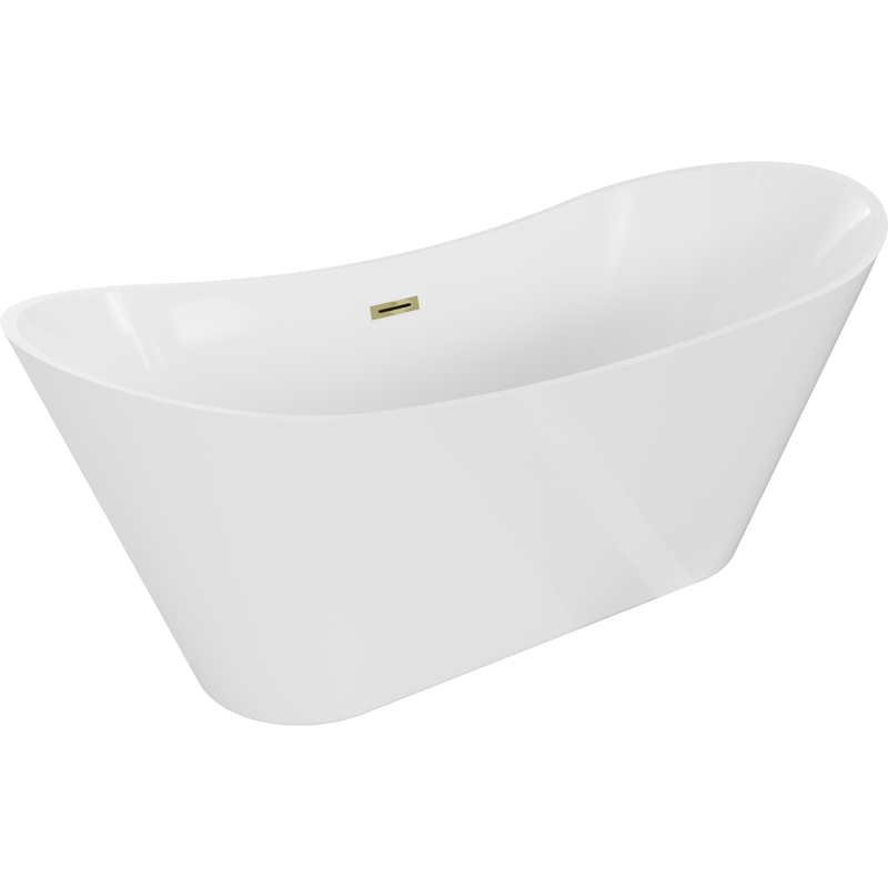 Mexen Celia laisvai stovinti vonia 170 x 75 cm, balta, auksinės perpildymo - 52331707500-50