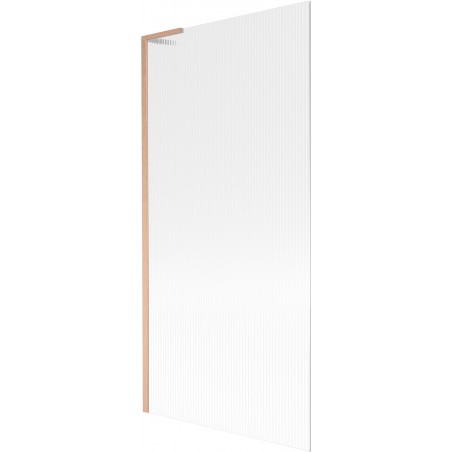 Mexen Next L vieno sparno vonios ekranas 90 x 150 cm, dryžuotas, šlifuota vario spalva - 895-090-000-03-09-65