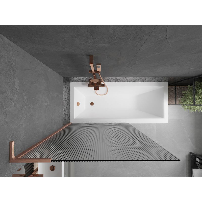 Mexen Next L vonios ekranas, vienos dalies 100 x 150 cm, dryžuotas, šepečiu valytas varis - 895-100-000-03-09-65