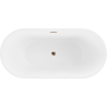 Mexen Luna laisvo stovinti vonia 180 x 80 cm, balta, rožinė auksinė perpildymo anga - 52031808000-60
