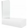 Mexen Vega stačiakampė vonia 180 x 80 cm su apdaila ir vieno sparno ekranu 75 cm, skaidrus, chromas - 550118080X9007510100