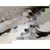 Mexen Celia laisvas stovas vonia 170 x 75 cm, balta / juoda, chromo perteklius - 52331707575-01
