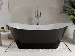 Mexen Celia laisvas stovas vonia 170 x 75 cm, balta / juoda, chromo perteklius - 52331707575-01