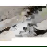 Mexen Celia laisvas vonios 170 x 75 cm, balta/juoda, auksinė pervaža - 52331707575-50