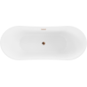 Mexen Celia laisvai pastatoma vonia 170 x 75 cm, balta/juoda, perpylimas rožinio aukso - 52331707575-60