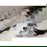 Mexen Celia laisvai stovinti vonia 170 x 75 cm, balta/juoda, rožinė auksinė persipylimo sistema - 52331707575-60