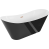 Mexen Celia laisvai pastatoma vonia 170 x 75 cm, balta/juoda, vario šepetėlis - 52331707575-65