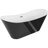 Mexen Celia laisvai stovinti vonia 170 x 75 cm, balta/juoda, perpildymas gun pilka šepečiu - 52331707575-66