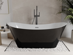 Mexen Celia laisvai stovinti vonia 170 x 75 cm, balta/juoda, gun gray šlifuotas perpilimas - 52331707575-66