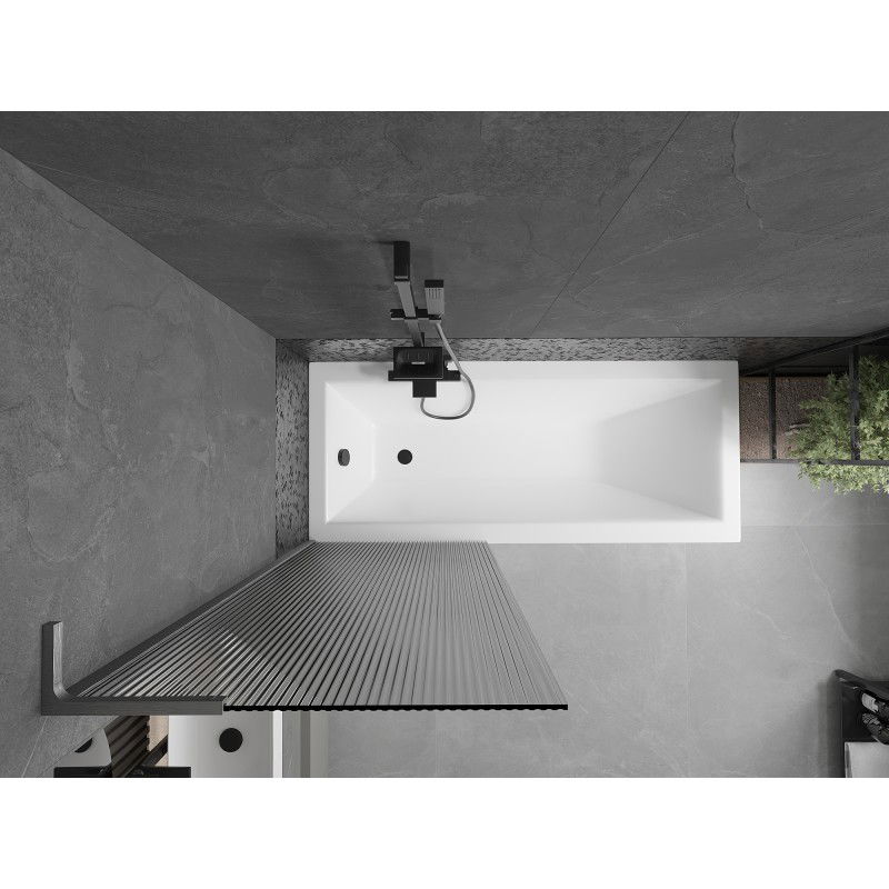 Mexen Next L vonios pertvara 1-durų 70 x 150 cm, dryžuota, šlifuota ginklo pilkumo spalva - 895-070-000-03-09-66