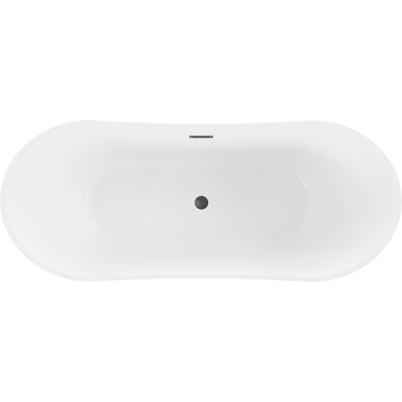 Mexen Celia laisvai stovinti vonia 170 x 75 cm, balta/juoda, juodas perpylimas - 52331707575-70