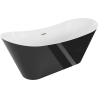 Mexen Celia laisvai statoma vonia 170 x 75 cm, balta/juoda, šepečiu šlifuota nikelio perpylimas - 52331707575-97
