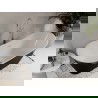 Mexen Celia vonia laisvai statoma 170 x 75 cm, balta/juoda, šepetėliu apdorotas nikelis - 52331707575-97