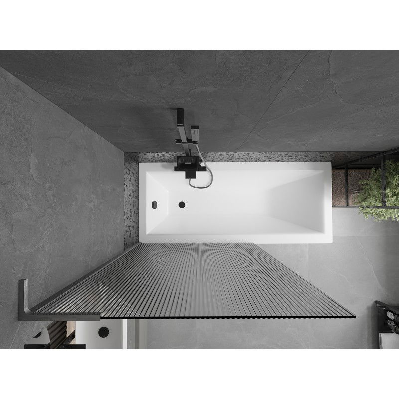 Mexen Next L vonios pertvaras su 1 sparnu 100 x 150 cm, dryžuotas, šlifuotas gun gray - 895-100-000-03-09-66