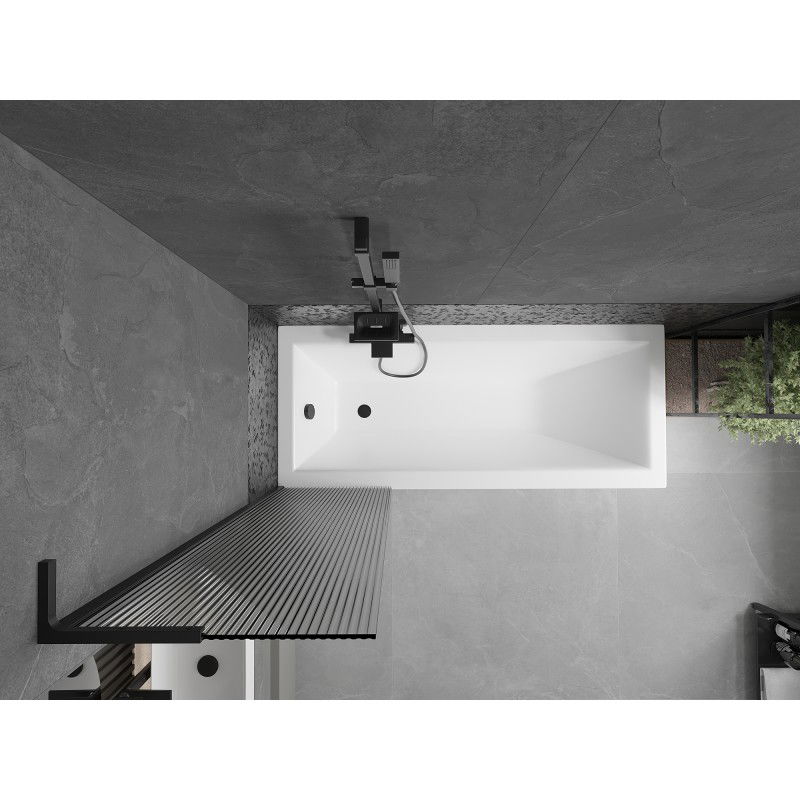 Mexen Next L vienos dalies vonios pertvara 50 x 150 cm, juostelės, juoda - 895-050-000-03-09-70