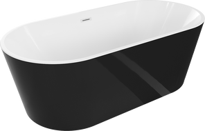 Mexen Luna laisvai pastatoma vonia 160 x 75 cm, balta/juoda, baltas ištekėjimas - 52031607575-20